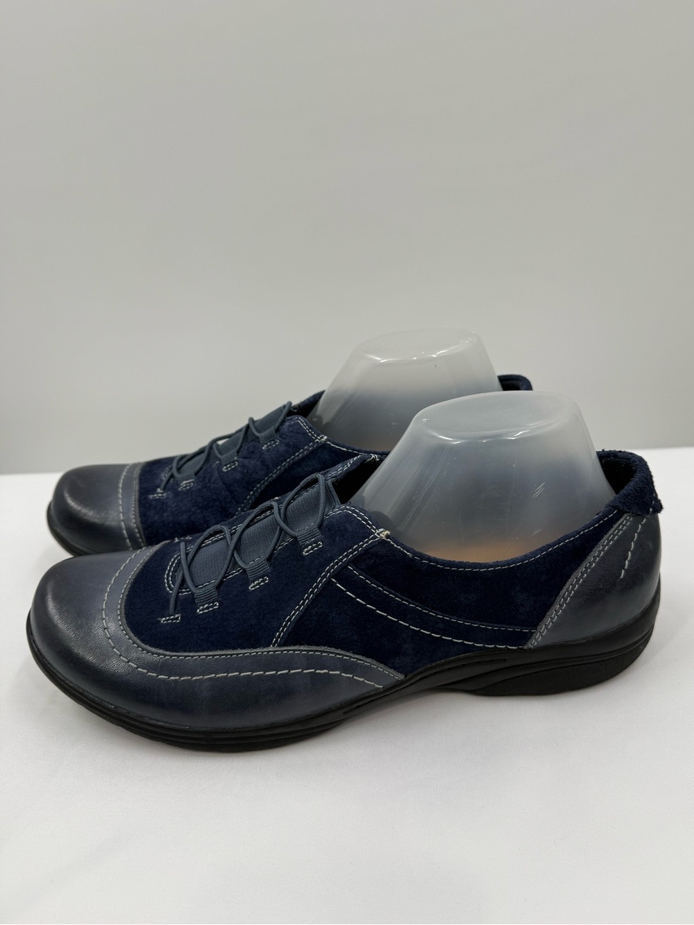 Earth Origins Dover Navy Blue Leather Slip-On Comfort Shoes Size 11W